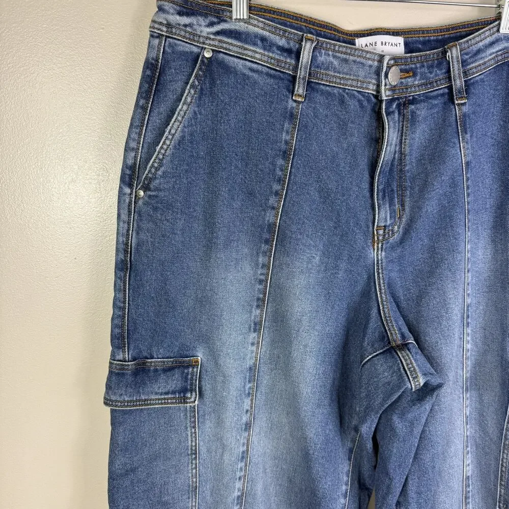 Lane Bryant Women’s Jeans Mid-Rise Cargo Size 18